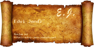 Edvi Jenő névjegykártya
